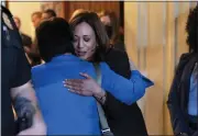  ?? JACQUELYN MARTIN — THE ASSOCIATED PRESS ?? Vice President Kamala Harris hugs Sen. Mazie Hirono, D-hawaii, after Harris spoke to the media about a procedural vote that did not pass on the Women’s Health Protection Act to codify the landmark 1973Roe v. Wade decision that legalized abortion nationwide, Wednesday.