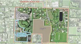  ?? MAP PROVIDED BY COTLEUR & HEARING ?? The proposed new showground along 40th Street South would expand the Wellington Internatio­nal complex, adding 114 acres to its existing 111 campus.