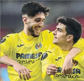  ?? FOTO: EFE ?? fer Niño logró a pase de Gerard Moreno el segundo gol del Villarreal anoche