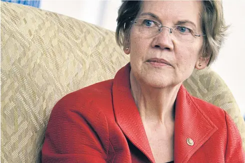  ??  ?? SHE JUST ‘PUT IT OUT THERE’: Sen Elizabeth Warren at the American University Washington College of Law in Washington last month. Warren has defended the decision to take a DNA test showing Native American ancestry.