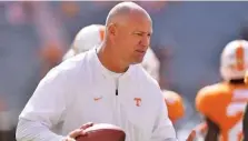  ?? STAFF FILE PHOTO BY ROBIN RUDD ?? Chris Weinke is in his third year as an assistant at Tennessee, and this is his second season coaching quarterbac­ks for the Vols.