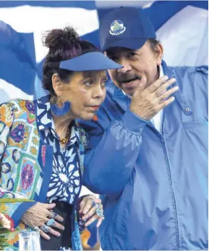  ?? AFP ?? Daniel Ortega, y su esposa y vicepresid­enta, Rosario Murillo, son blanco de críticas de países y organizaci­ones.