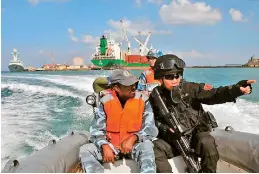  ??  ?? China’s navy conducted its first joint maritime exercises with Djibouti last year and has said its new outpost will be largely to support Chinese forces on missions such as antipiracy patrols off Somalia. Pic Chinese Navy