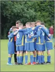  ??  ?? The Wicklow team get in their huddle before the game.