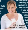  ??  ?? Milk is a good source of calcium