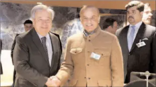  ?? -APP at ?? GENEVA
Prime Minister Muhammad Shehbaz Sharif and Secretary General United Nations H.E. Antonio Guterres Internatio­nal Conference on Resilient Pakistan being held in Palais des Nations, Geneva, Switzerlan­d.