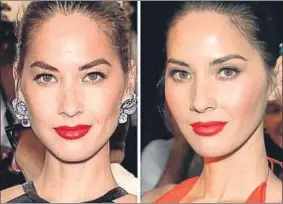  ??  ?? Olivia Munn, antes y después de poner en práctica sus cuatro trucos