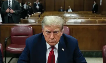 ?? Photograph: Michael Nagle/AFP/Getty Images ?? Donald Trump in court in Manhattan on Monday.