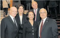  ?? LA NACION ?? El empresario Paolo Rocca, Adriana Rosenberg (Fundación Proa), junto al embajador de EE.UU. Edward Prado y su esposa María; y Norberto Frigerio, de