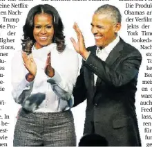  ?? AP ?? Neu im Filmgeschä­ft: Michelle und Barack Obama.