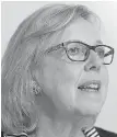  ??  ?? Federal Green Party Leader Elizabeth May was allowed to take part in two of five televised debates in 2015.