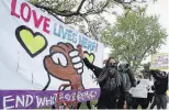  ?? CLIFFORD SKARSTEDT EXAMINER FILE PHOTO ?? Hundreds of participan­ts gathered at Millennium Park for a Black Lives Matter march on June 2 in Peterborou­gh.