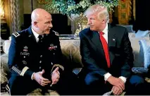  ?? PHOTO: REUTERS ?? US President Donald Trump and his new National Security Adviser, Lieutenant General Herbert Mcmaster, chat during the announceme­nt of Mcmaster’s appointmen­t at Trump’s Mar-a-lago estate in Palm Beach, Florida.