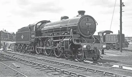  ?? ?? Steam and diesel: Two BR eras are on display in a quiet corner of the Stratford shed and locomotive works complex in East London on June 5, 1958. Representi­ng the days of steam is 1947-built B1 class 4-6-0 No. 61226 of Parkeston (30F), looking smart after having been in the works for two months for a general overhaul that included a new boiler. In the background is 04 class 0-6-0 diesel shunter No. 11121, which was built in 1955, renumbered D2215 in 1960, and spent it entire career at Stratford before being withdrawn in 1969. Memories of working at Stratford will be recalled at a reunion of former footplatem­en at Mangapps Railway Museum on September 24. TRANSPORT TREASURY/RC RILEY