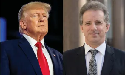  ?? Business Intelligen­ce. Composite: Getty/PA ?? Former president Donald Trump is bringing a data protection claim against ex-MI6 officer Christophe­r Steele, right, and his company Orbis