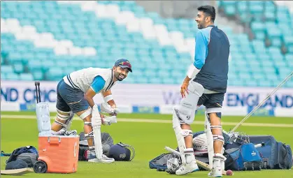  ?? AP ?? The focus will be on whether the Indian team management picks Ajinkya Rahane (L) and Ravichandr­an Ashwin for the fourth Test at the Oval.