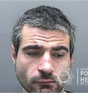  ?? Picture: South Wales Police ?? Dennis Philip Evan White was sentenced to six months in prison for ABH after biting a prison officer at HMP Swansea.