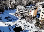  ?? ASSOCIATED PRESS ?? New footage of Bakhmut shot with a drone shows how the longest battle of the year-long Russian invasion has turned the city into a ghost town.