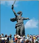  ?? ?? ICONIC: the statue commemorat­es Battle of Stalingrad victory in 1943