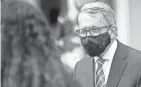  ?? ENQUIRER ALBERT CESARE/CINCINNATI ?? “The Legislatur­e has made it very clear that if we put a mandate on for kids in schools to wear a mask, they would take it off,” Ohio Gov. Mike Dewine says.