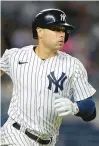  ?? ADAM HUNGER/AP ?? The Yankees’ Isiah Kiner-falefa runs during the eighth inning of a game against the Cubs on Saturday in New York.