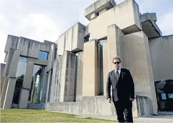  ?? BBC ?? Jonathan Meades, a fan of brutalist architectu­re, seen here at Wotruba Church in Vienna