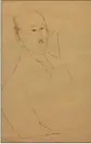  ??  ?? Amedeo Modigliani (-) - Portrait de Joseph Altounian -  Crayon sur papier - Inscriptio­n autographe de Max Jacob - , x , cm - Estimation :   -   €