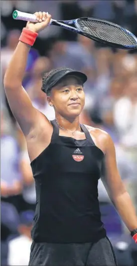  ?? AFP ?? ▪ Naomi Osaka celebrates after beating Madison Keys in women’s singles semifinal at US Open.