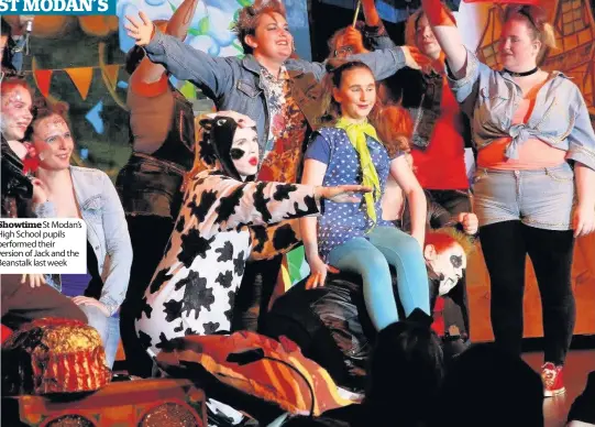  ??  ?? Showtime St Modan’s High School pupils performed their version of Jack and the Beanstalk last week