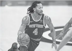  ?? RAJ MEHTA/ USA TODAY SPORTS ?? The addition of Derrick Rose has given the Knicks a reliable point guard even if he’s in the latter stages of his career.