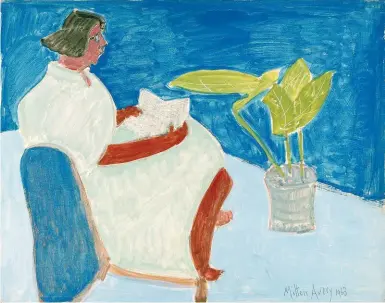  ??  ?? Milton Avery (1885-1965), Reader with Plant, 1963. Oil on canvas board, 22 x 28 in. (AVE-021-OC).