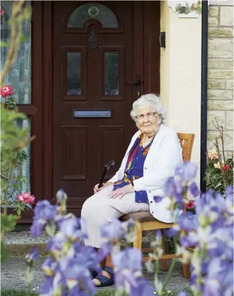  ??  ?? Evelyn Cullen, 100, outside her house in Frome