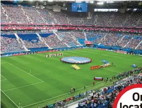  ??  ?? Putin’s welcome speech was heard at the St Petersburg Stadium as Russian and Kiwi players prime themselves for the opening game at the 2018 Confederat­ions Cup.
— N. RAMA LOHAN/The Star