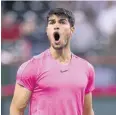  ?? AFP ?? Carlos Alcaraz reacts after defeating Felix Auger-Aliassime.