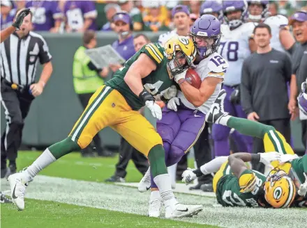  ?? JOSHUA CLARK / USA TODAY NETWORK-WISCONSIN ?? Green Bay Packers linebacker Ty Summers did not play a snap on defense as a rookie last year but made plenty of tackles on special teams.