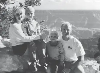  ??  ?? Antoine Paquin and his family visit the Grand Canyon’s north rim in 2005.