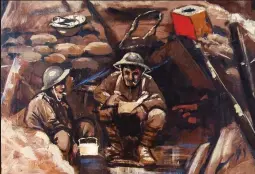  ??  ?? Even in the hell of the trenches, there could be jokes, laughter and the simple pleasure of a fag with your mate or reading a letter from home