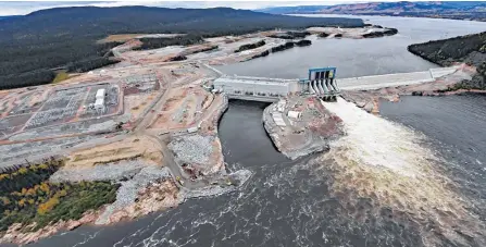  ?? CONTRIBUTE­D ?? An aerial view of the Muskrat Falls site.