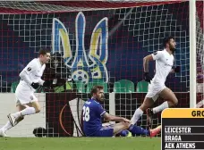  ??  ?? FLOORED: Sayyadmane­sh celebrates winner
LEICESTER BRAGA AEK ATHENS LUHANSK