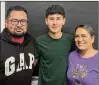  ?? HANK SANDERS/DAILY SOUTHTOWN/ CHICAGO TRIBUNE/TNS ?? Illinois student Brian Rodriguez (middle), with brother Brandon and mother Veronica, received a surprise Buddy’s Helpers honor.