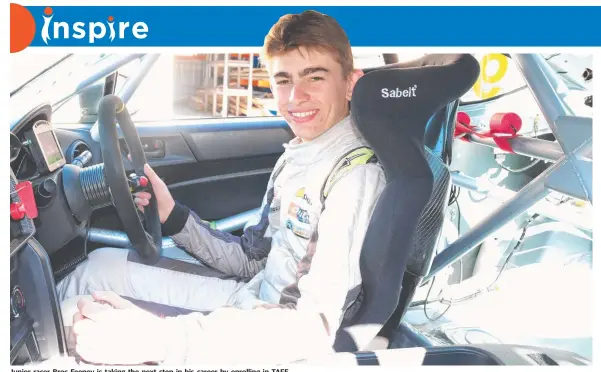  ??  ?? Junior racer Broc Feeney is taking the next step in his career by enrolling in TAFE.