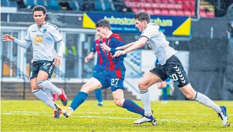  ??  ?? Dan Mackay puts Inverness Caley Thistle in front against Ayr