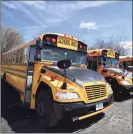  ?? Brian A. Pounds / Hearst Connecticu­t Media ?? File photo of school buses parked in Trumbull on April 1.