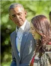  ??  ?? Former US president Barack Obama’s parenting advice to Prime Minister Jacinda Ardern yesterday: do the best you can.