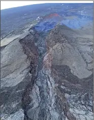  ?? (AP/U.S. Geological Survey) ?? No lava movement is seen in the fissure 3 vent on the Northeast Rift Zone of Mauna Loa in this aerial image on Monday on the Big Island of Hawaii.