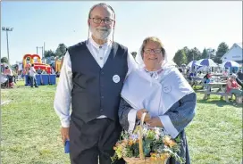  ?? DESIREE ANSTEY/ JOURNAL PIONEER ?? Claude and Jeannette Blacquiere are dressed as Gabriel and Evangeline, which is a poem by Henry Wadsworth Longfellow about two fictional lovers separated on their wedding day during the expulsion of the Acadians from Acadie. “Evangeline searches all over the United States for Gabriel, only to find him just before he dies,” explained Claude, while acknowledg­ing it’s an important part of the culture in the Evangeline area.