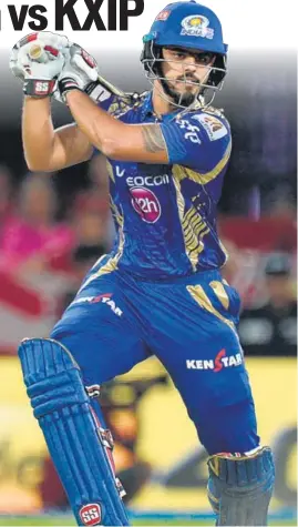  ?? AFP ?? Mumbai Indians batsman Nitish Rana started the season brightly but his form has dipped.