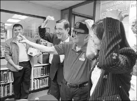  ??  ?? FVR STRONGER @ 92: Photo shows FVR and former Taiwan president Ma Yung Jeou playfully pose calling for continued stronger relations between the Philippine­s and Taiwan. Ma is in the country to meet with top country’s leaders.