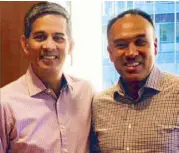  ??  ?? SBP president Al Panlilio (left) with NBA deputy commission­er Mark Tatum.