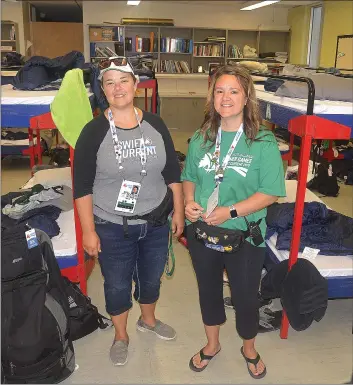  ?? SCOTT ANDERSON/SOUTHWEST BOOSTER ?? Shelby Budd and Carrie Chambers, standing on one of the dorm rooms at SCCHS, served as the Co-directors of Athletes’ Village during the 2019 Western Canada Summer Games.